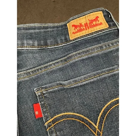 Levi's jeans womens 27 low rise skinny stretch 25 x 30 denim blue - Picture 11 of 12
